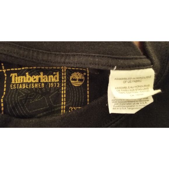 Vintage Y2K Timberland Tee Shirt Mens Black Gold Oversized Tree Logo RARE SZ 3XL - Picture 4 of 8